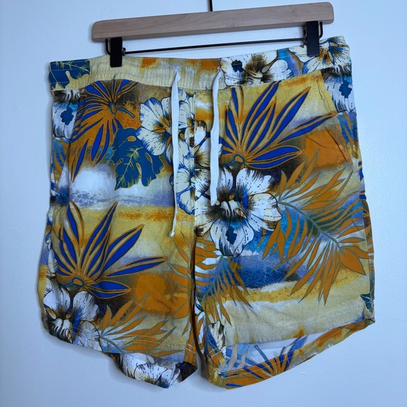 Guess Other - Guess Men Tropical Floral Shorts‎ Blue Orange White Size L
